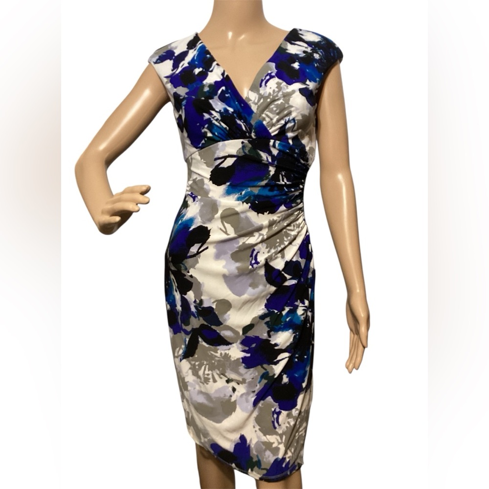 Lauren Ralph Lauren Elegant Blue Floral Dress